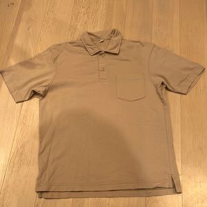 Men's Tan Polo Shirt with Chest Pocket